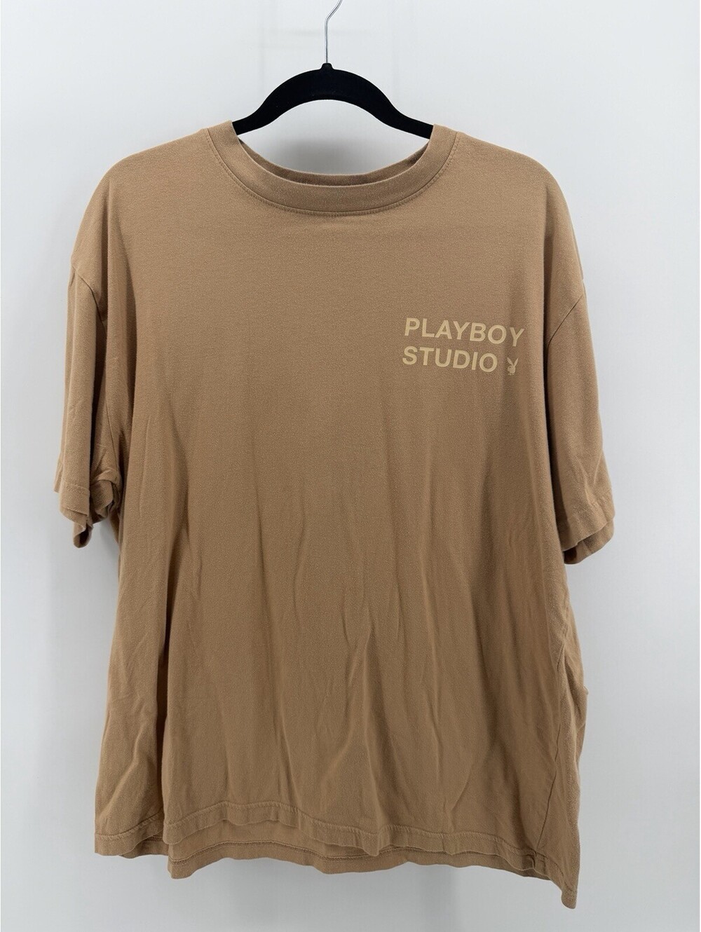 Playboy Studio By PacSun T-Shirt Mens Tan Beige Logo Graphic Tee L